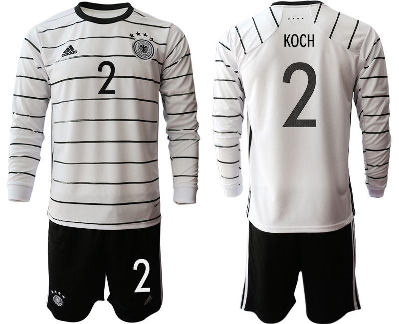 Men 2021 World Cup National Germany home long sleeve #2 white Soccer Jerseys